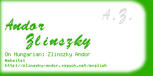 andor zlinszky business card